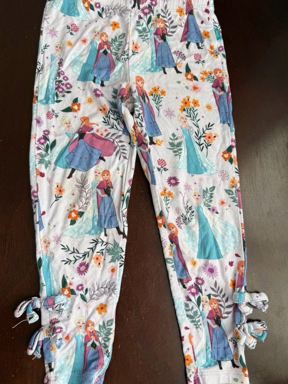 Frozen Character Print Girls Leggings - Multicolor